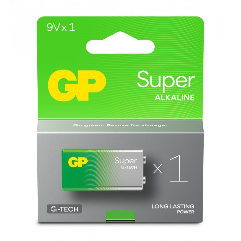 Pile GP Batteries 9V - 6Lf22 Super - G-Tech - Carton FSC