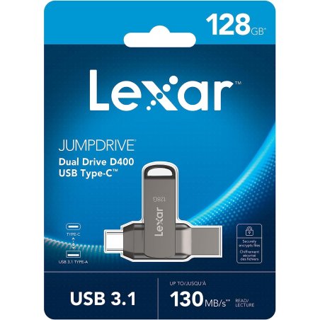 Clé USB 3.1 Lexar JumpDrive D400 - 128Go (Gris)