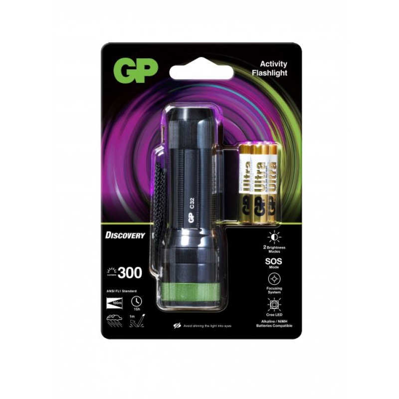 GP Lighting C32 Noir, Vert Lampe torche LED