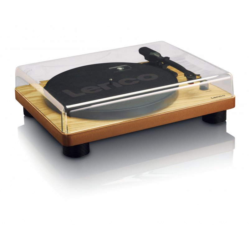 Platine vinyle convertisseur Lenco LS50 haut parleurs intégrés finition bois
