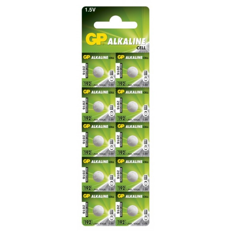 Pack de 10 piles bouton - GP 192 - LR41 - V3GA