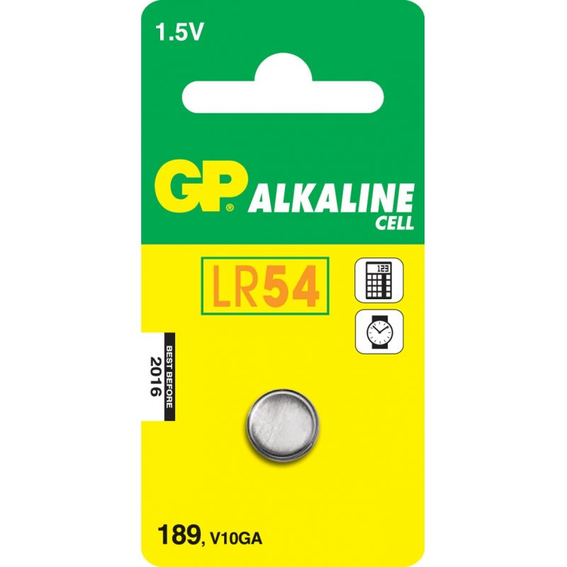 GP - Pack de 1 pile bouton Alkaline - 189 - LR54 - V10GA - Pack de 1 pile
