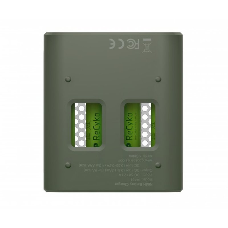 GP - Chargeur rapide 2-4 heures M451 USB 4 accus AAA- 950 mAh