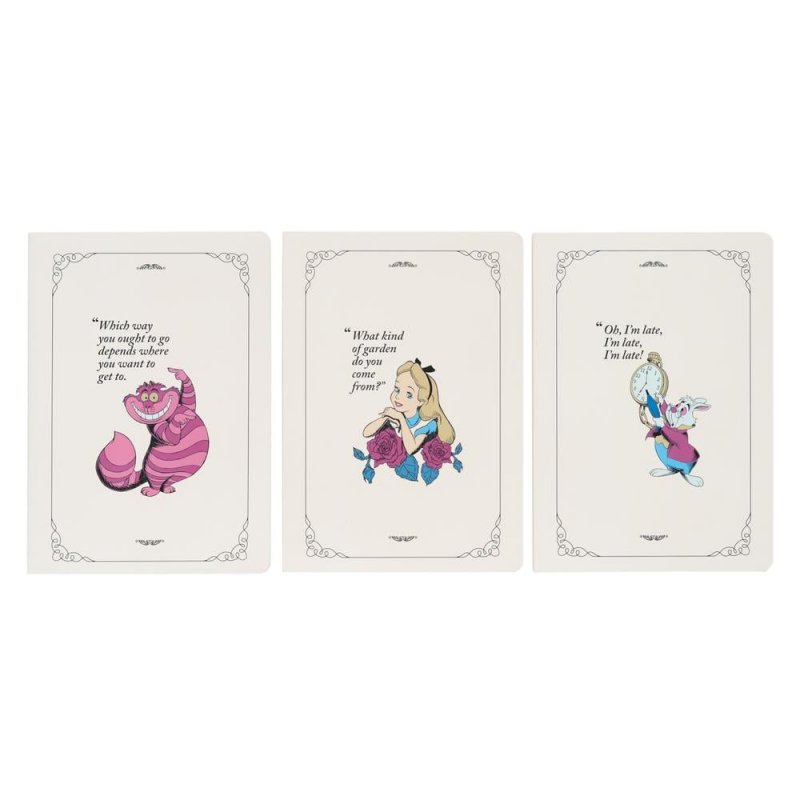 DISNEY - Alice - Pack de 3 Notebooks - Format A5