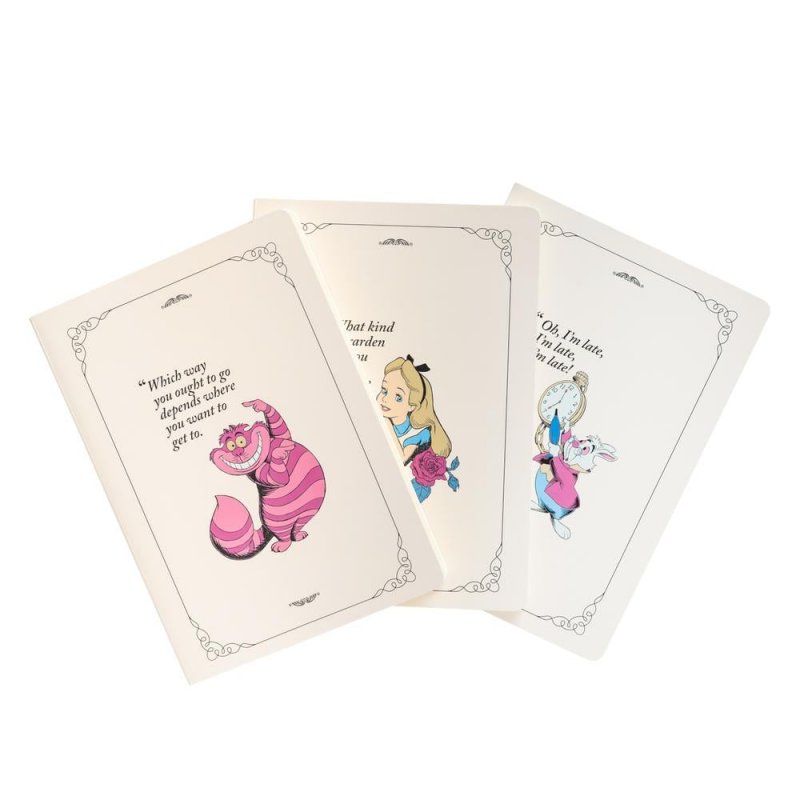 DISNEY - Alice - Pack de 3 Notebooks - Format A5