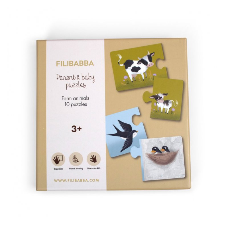 STOCKOFF1 - FILIBABBA - Parent and baby puzzles - Farm animals - (FI-02767)