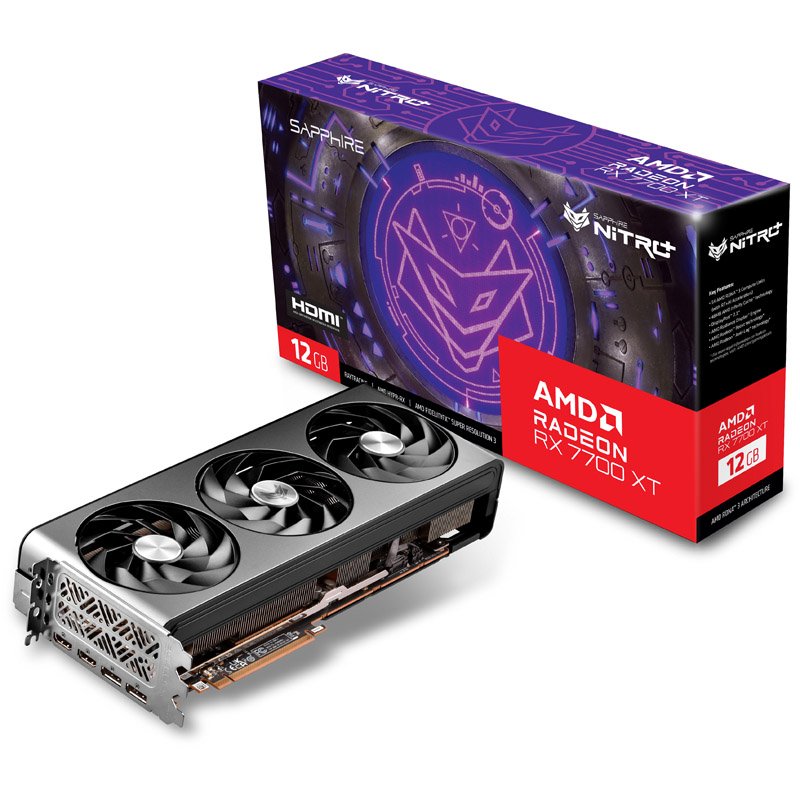 NITRO+AMD RADEON RX 7700XT GAM OC 12GB GDDR6 DUAL HDMI DUAL DP