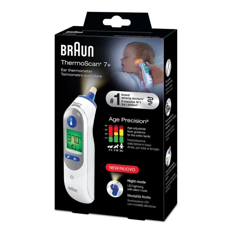 Braun IRT6525 digital body thermometer Contact thermometer White Ear Buttons