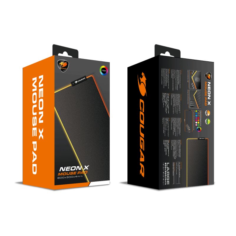 Tapis de Souris Cougar Neon X RGB - Taille XL (Noir)