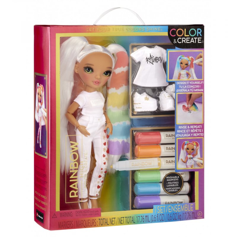 Rainbow High Color & Create Fashion Doll- Character 3 (green eyes)