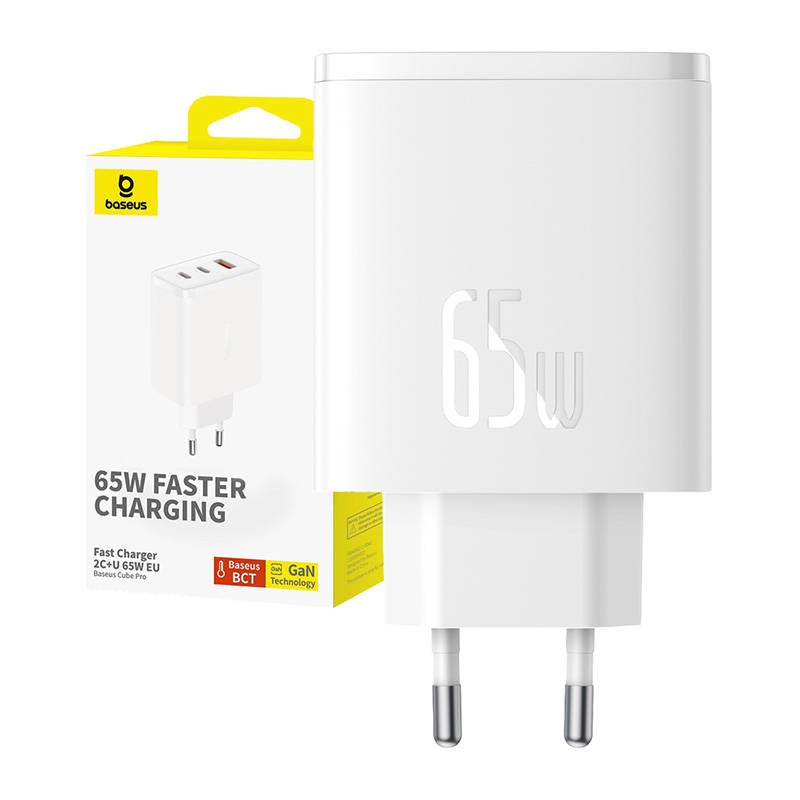 Wall charger Baseus OS-Cube Pro 2xUSB-C USB, 65W (white)