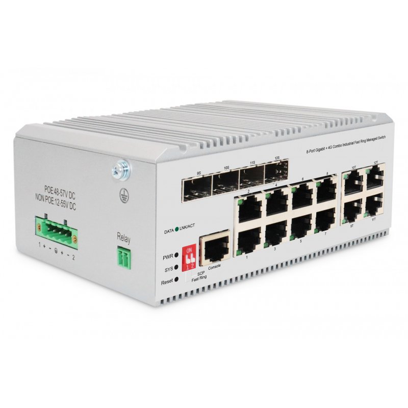 Switch Digitus Gigabit Ethernet Industrial 8 4