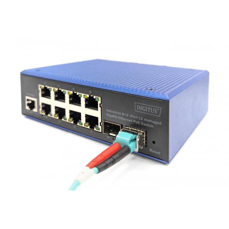 Digitus Commutateur PoE industriel Gigabit Ethernet L2 Managed 8 2 ports