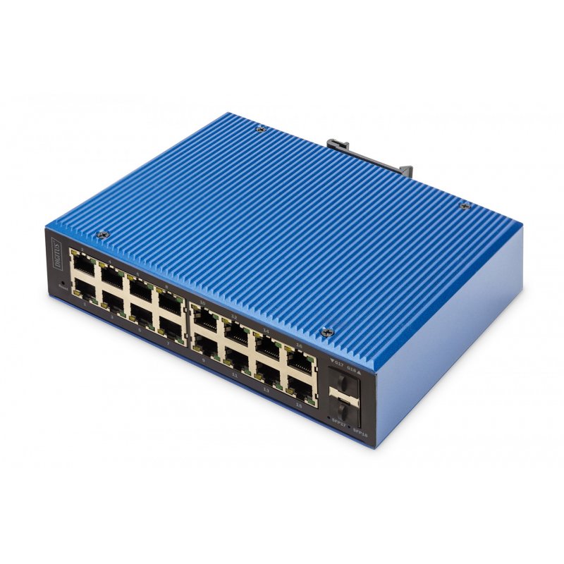Digitus Commutateur industriel PoE Gigabit Ethernet 16 2 ports L2 Managed