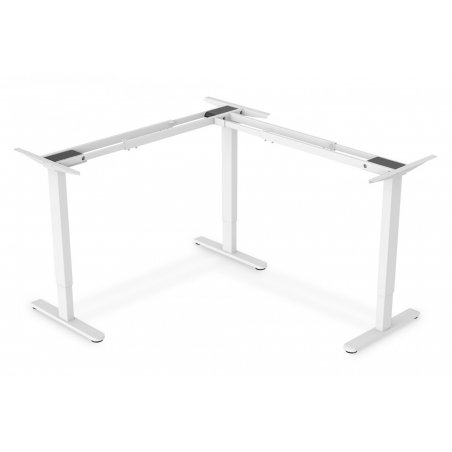 Digitus Electrically Height-Adjustable Table Frame, 90° L-shape, Triple Motor, 2-stage, White