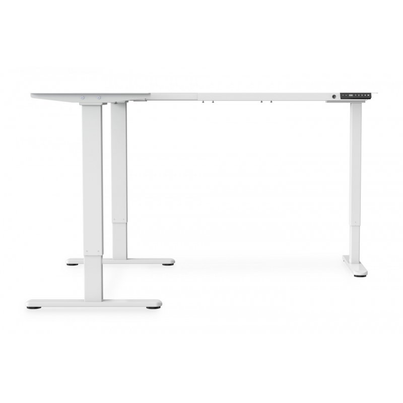 Digitus Piètement de table réglable en hauteur électriquement, forme en L à 90°, 3 moteurs, 2 positions, blanc