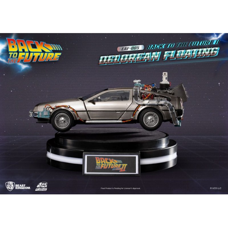 Back to the Future Statuette Egg Attack Floating Back to the Future II DeLorean Standard Version 20 cm