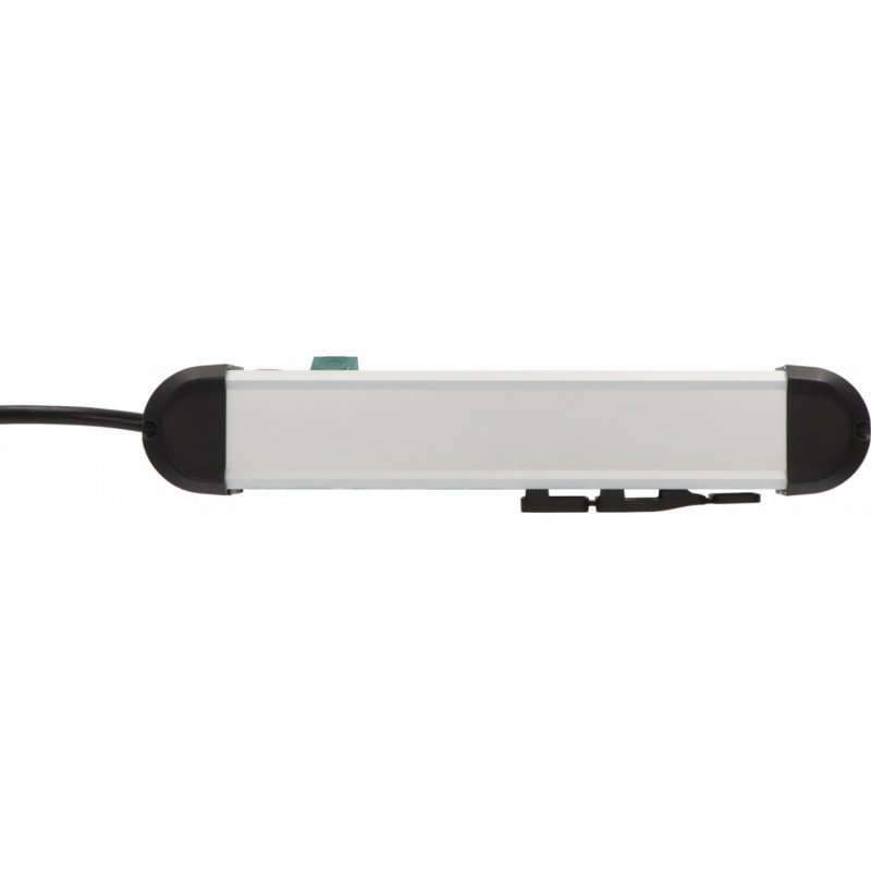 Premium-Alu-Line Steckdosenleiste 4-fach (schwarz/silber, 1,8 Meter, mit Sicherheitsschalter)