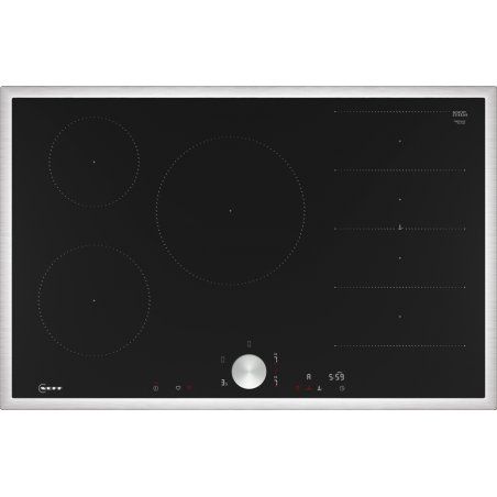 Neff T68STV4L0 plaque Noir, Acier inoxydable Intégré 80 cm Plaque avec zone à induction 5 zone(s)