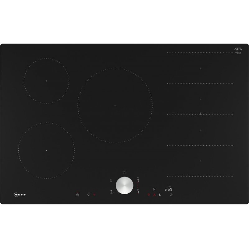 Neff T68PTV4L0 plaque Noir Intégré 80 cm Plaque avec zone à induction 5 zone(s)