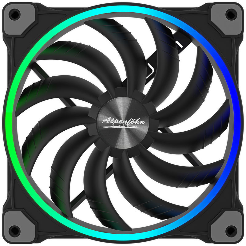 Alpenföhn compatible 140mm Wing Boost 3 ARGB PWM-Lüfter, Triple - noir