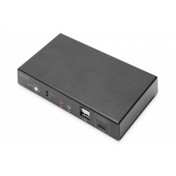 DIGITUS DS-12901 - KVM-/Audio-/USB-Switch - 4k30hz, usb-c/usb/hdmi in, hdmi out, network - 2 Anschlüsse