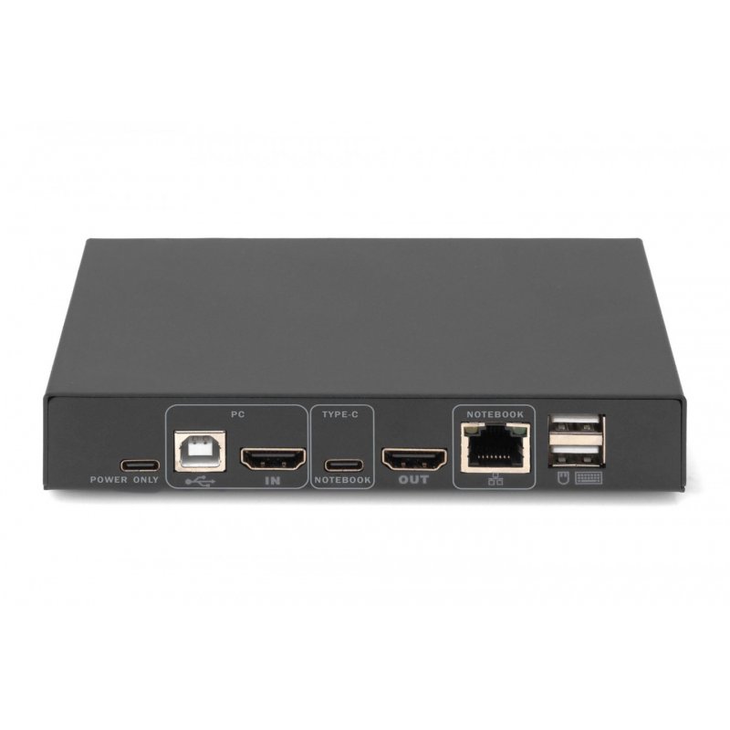 DIGITUS DS-12901 - KVM-/Audio-/USB-Switch - 4k30hz, usb-c/usb/hdmi in, hdmi out, network - 2 Anschlüsse