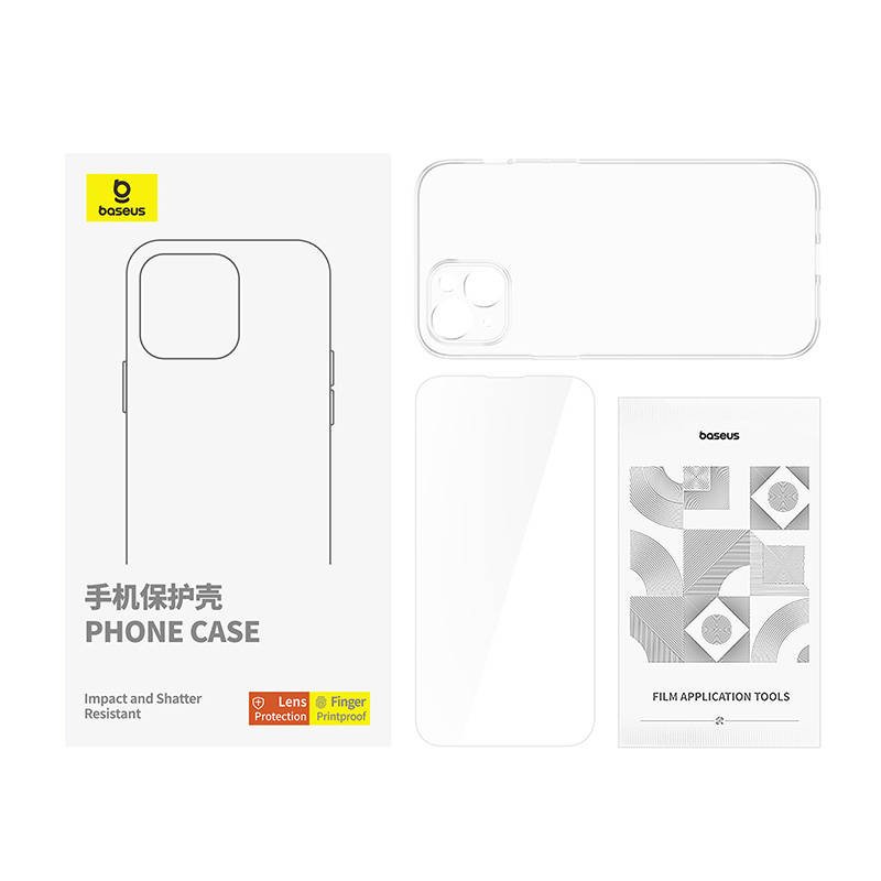 Clear Case Baseus iPhone 15 tempered glass