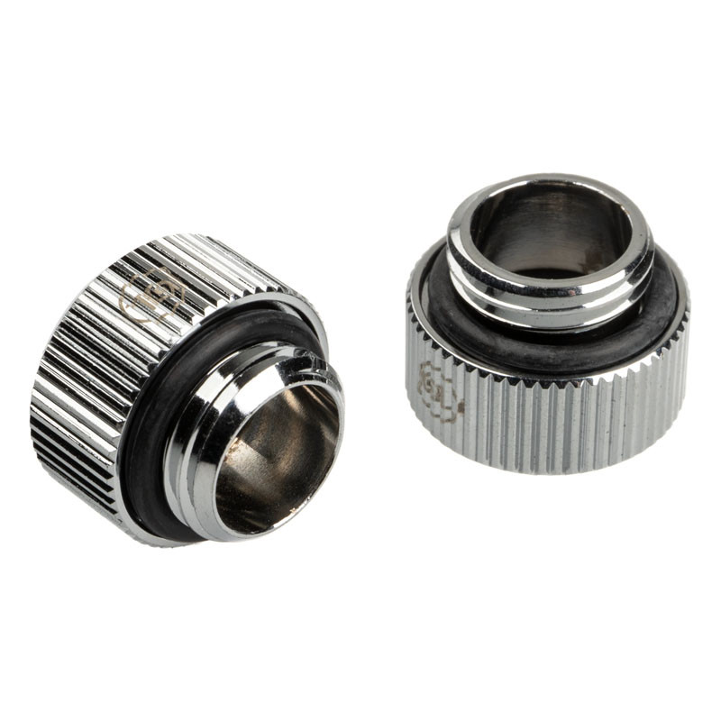 Bitspower Touchaqua Adapter Anschluss G1/4 Zoll AG auf 12mm AD Hardtube - 2er Pack, silber