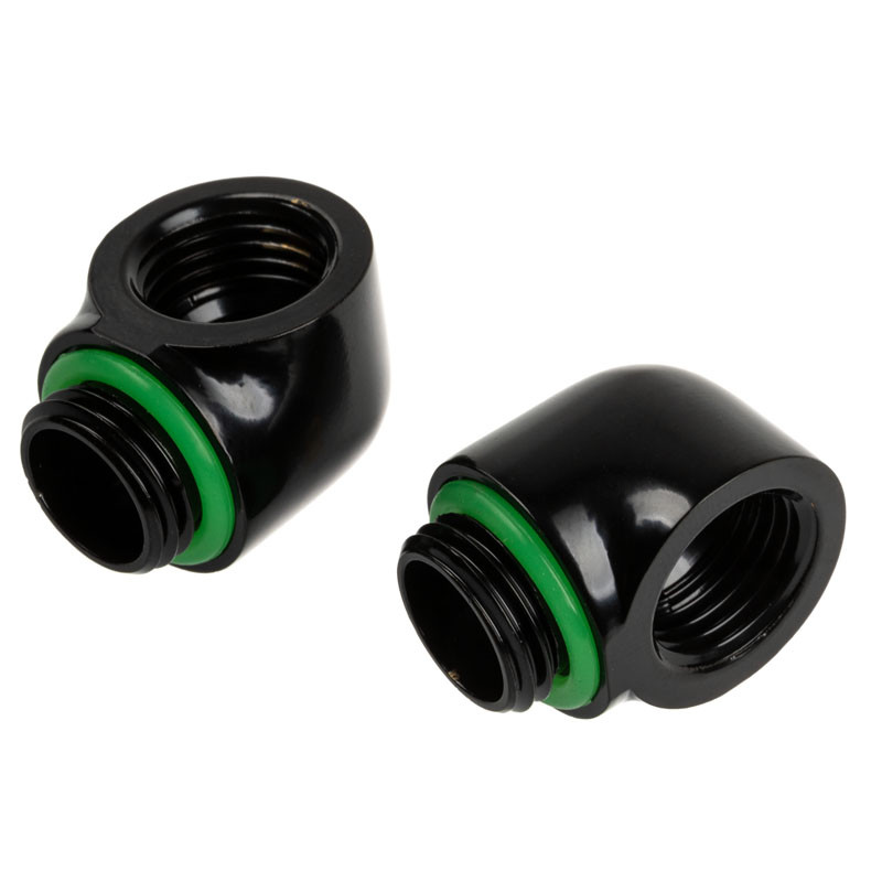 Bitspower Touchaqua Adapter 90 Grad G1/4 Zoll AG auf G1/4 Zoll IG - 2er Pack, schwarz