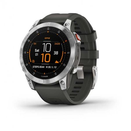 Garmin epix 3,3 cm (1.3") AMOLED 47 mm Numérique 416 x 416 pixels Écran tactile Argent Wifi GPS (satellite)