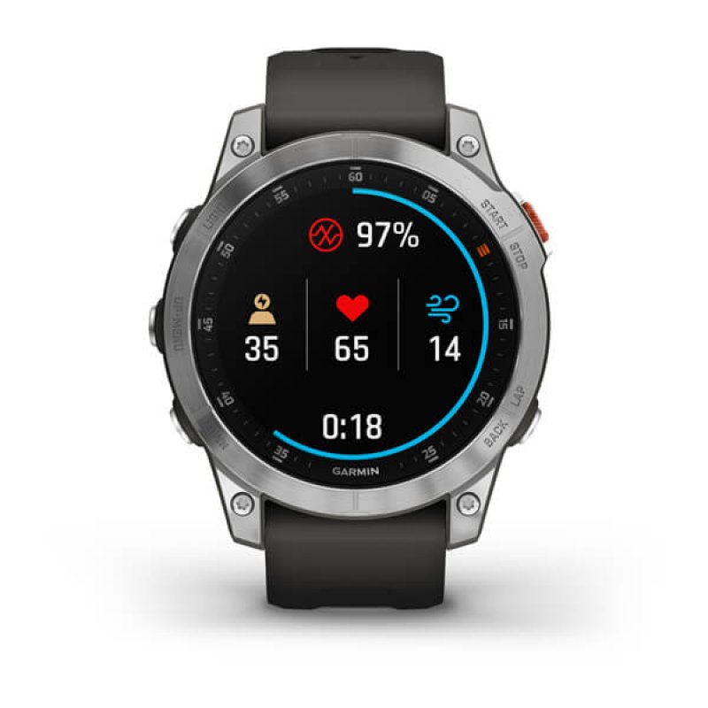 Garmin epix 3.3 cm (1.3") AMOLED 47 mm Digital 416 x 416 pixels Touchscreen Silver Wi-Fi GPS (satellite)