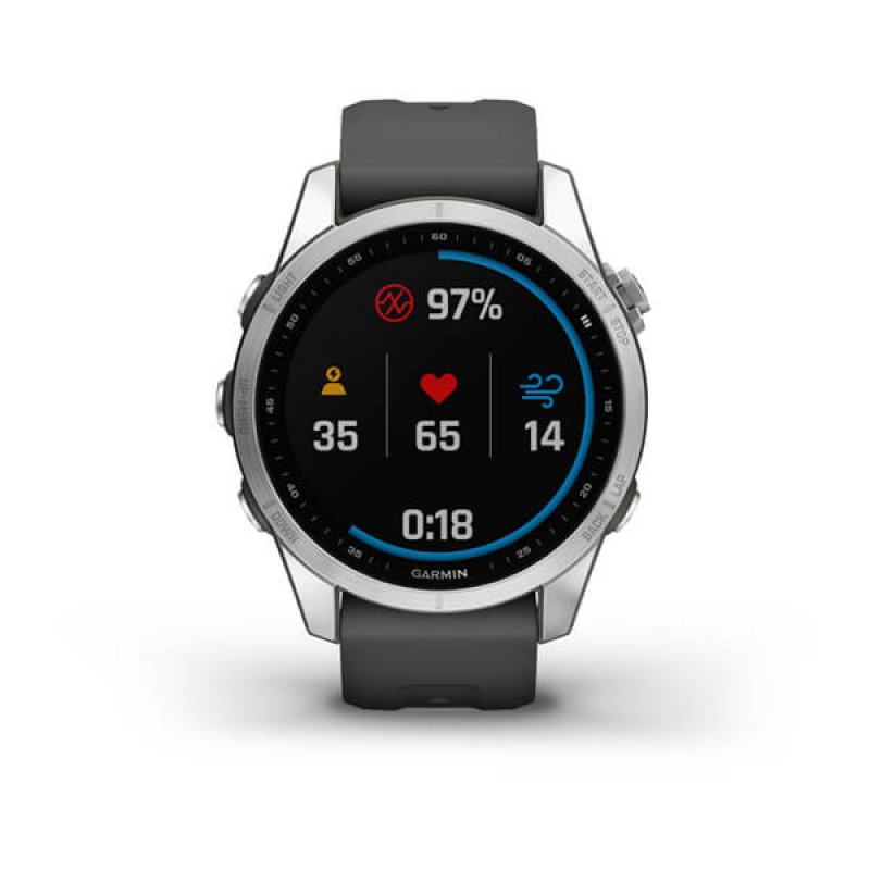 Garmin Fenix 7S Silver with Graphite Band EU