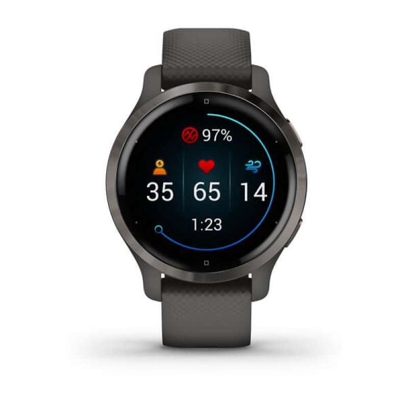 Garmin Venu 2S 2,79 cm (1.1") AMOLED 40 mm Numérique 360 x 360 pixels Écran tactile Graphite Wifi GPS (satellite)