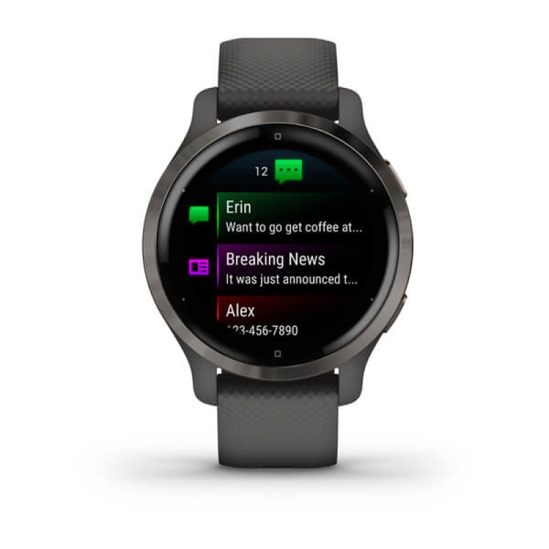 Garmin Venu 2S 2,79 cm (1.1") AMOLED 40 mm Numérique 360 x 360 pixels Écran tactile Graphite Wifi GPS (satellite)