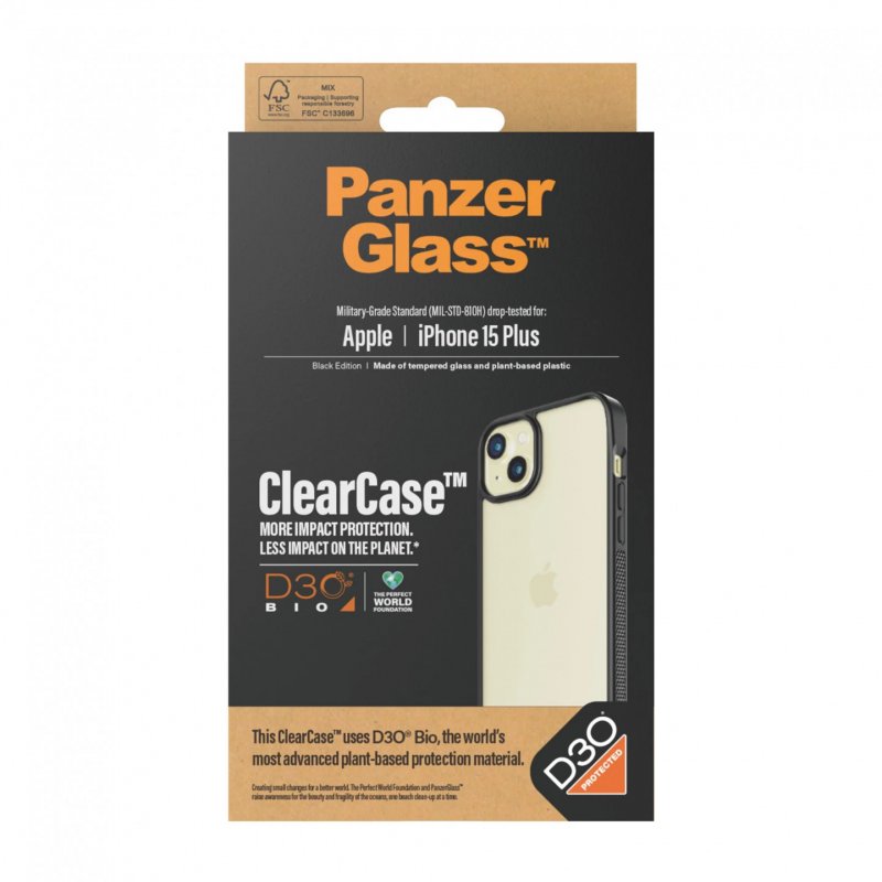 PanzerGlass™ ClearCase mit D3O iPhone 15 Plus