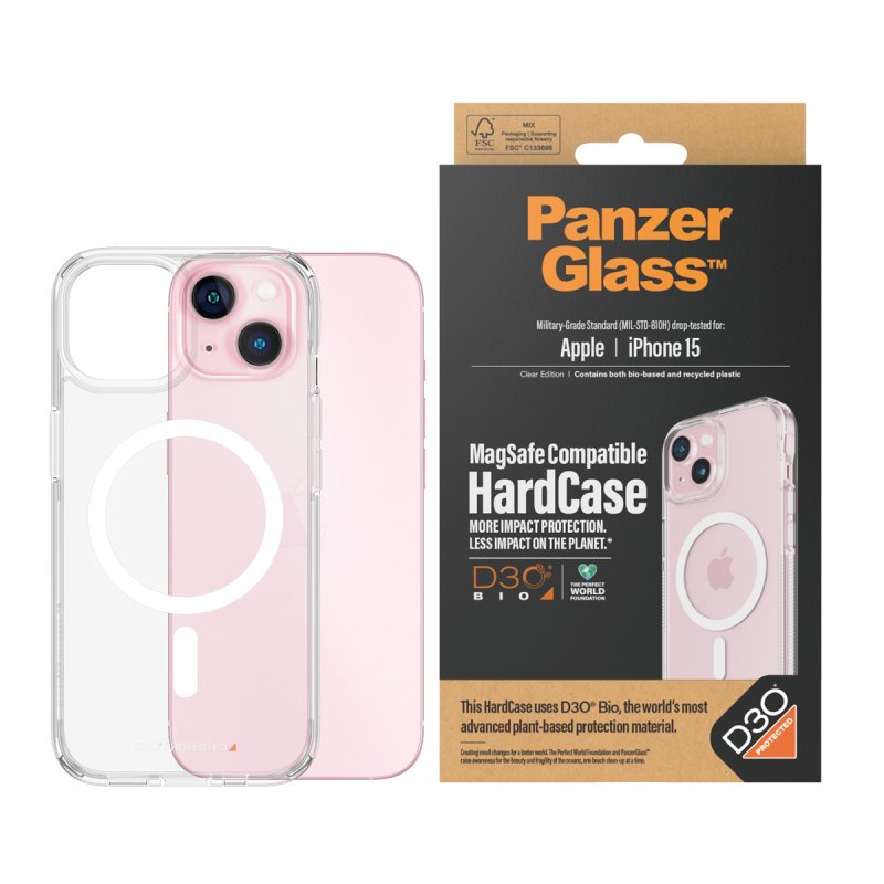 PanzerGlass™ HardCase MagSafe Compatible mit D3O iPhone 15
