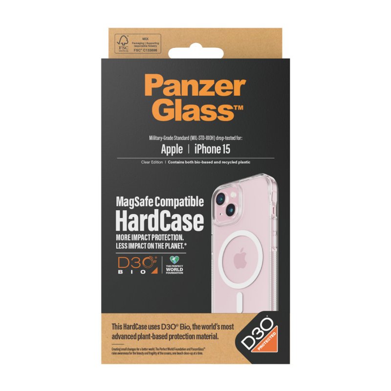 PanzerGlass™ HardCase MagSafe Compatible mit D3O iPhone 15