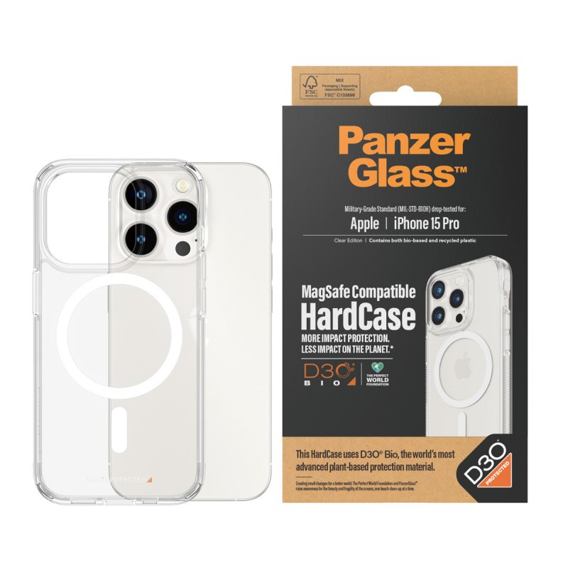 PanzerGlass™ HardCase MagSafe Compatible mit D3O iPhone 15 Pro