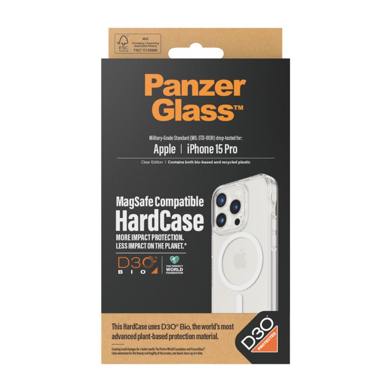 PanzerGlass™ HardCase MagSafe Compatible mit D3O iPhone 15 Pro