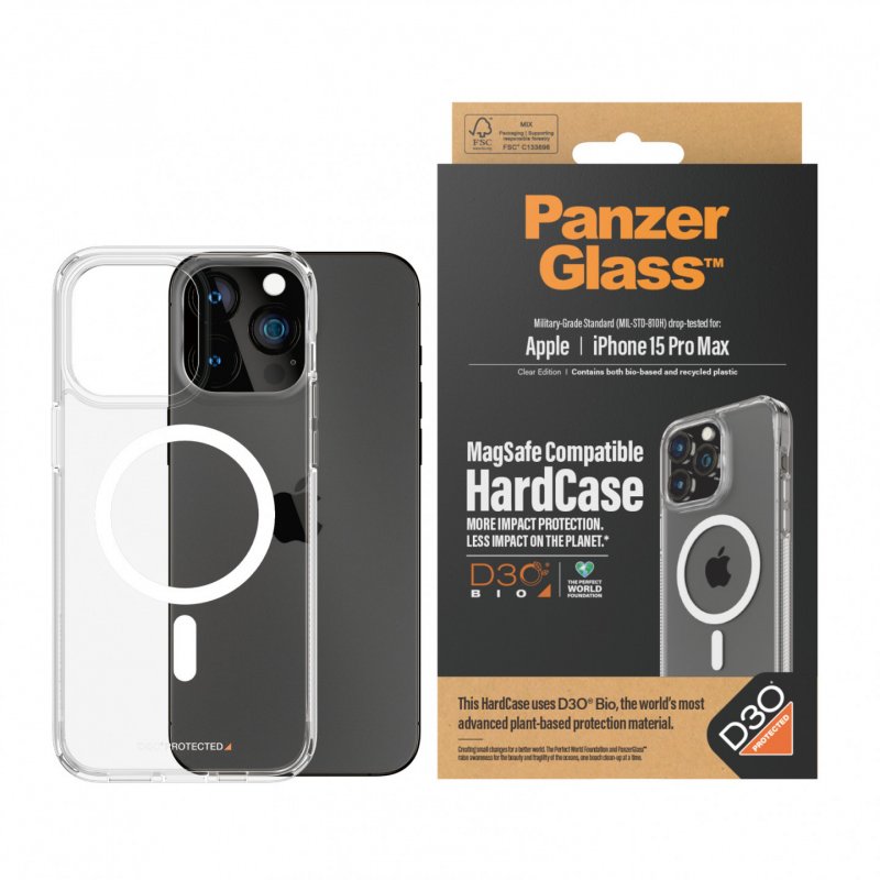 PanzerGlass ™ HardCase MagSafe Compatible with D3O iPhone 15 Pro Max