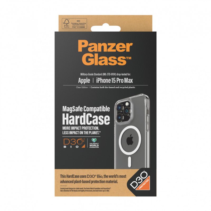 PanzerGlass ™ HardCase MagSafe Compatible with D3O iPhone 15 Pro Max