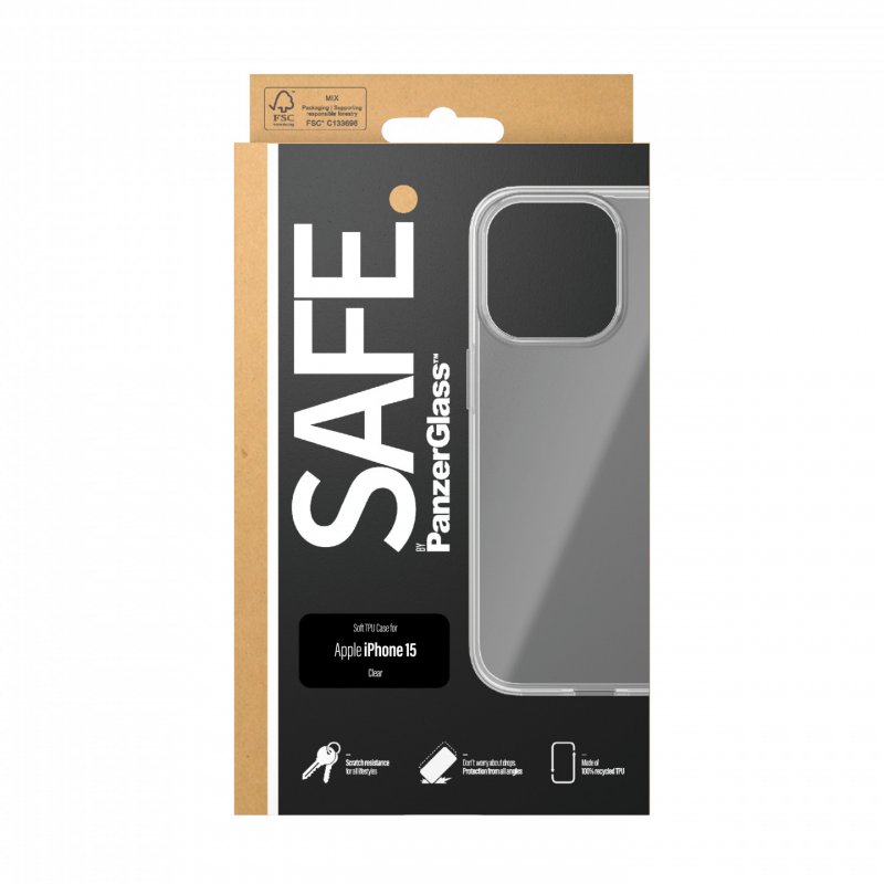 PanzerGlass SAFE. by ™ TPU Case iPhone 15