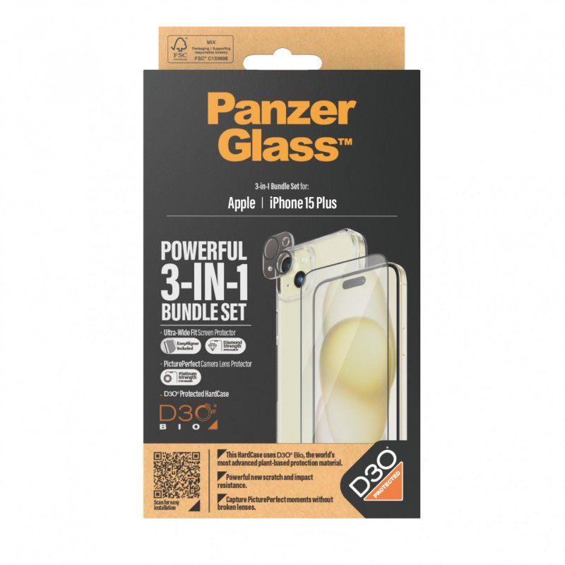 PanzerGlass ™ 3-in-1 Pack iPhone 15 Plus