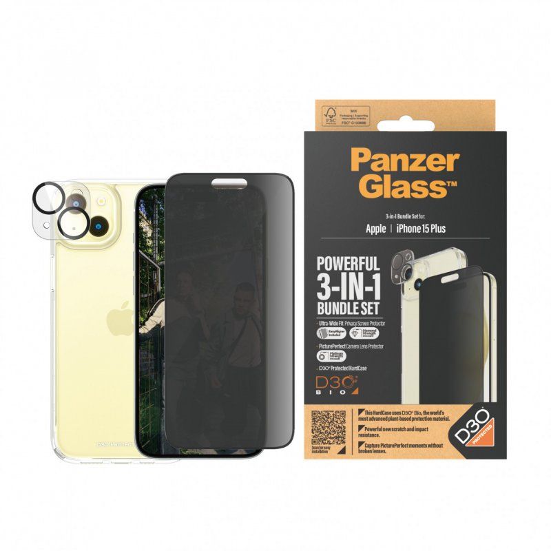 PanzerGlass Privacy 3-in-1-Pack iPhone 2023 6.7 Protection d'écran transparent Apple 1 pièce(s)