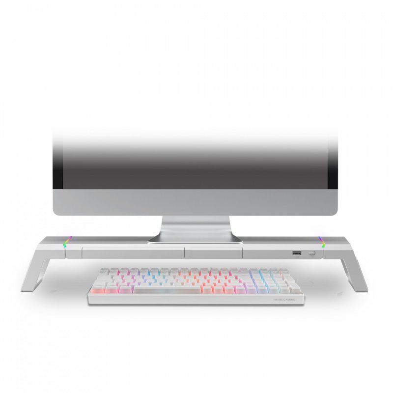 Support / Rehausseur pour Ecran Mars Gaming MGS One RGB (Blanc)