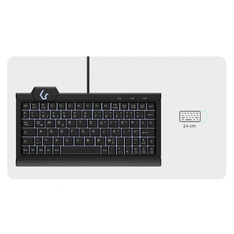 KeySonic KSK-3010ELC (DE) keyboard USB QWERTZ German Black