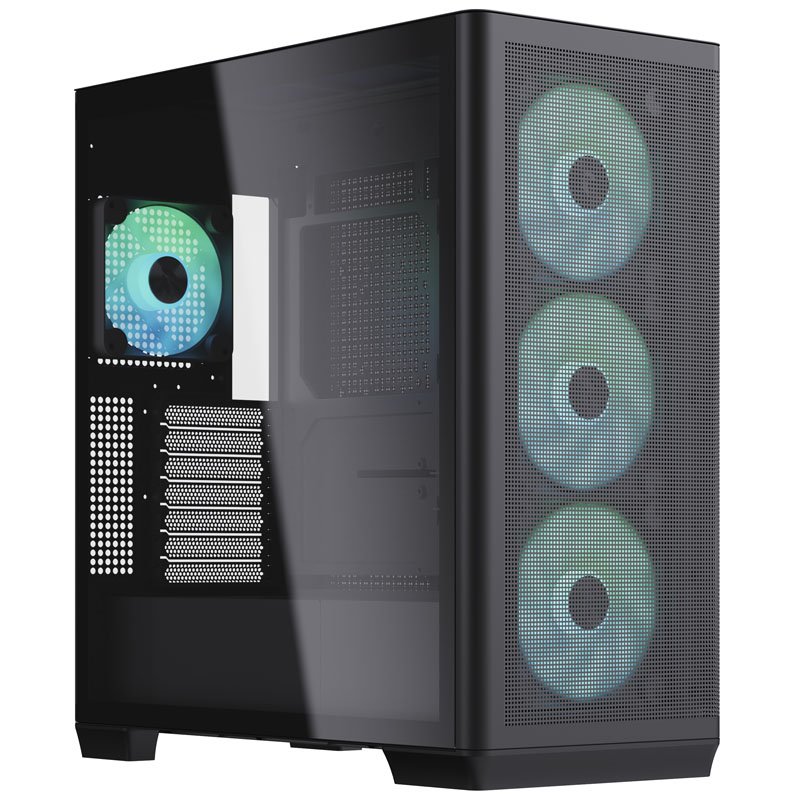 APNX C1 Midi-Tower ATX-Gehäuse, Tempered Glass - schwarz