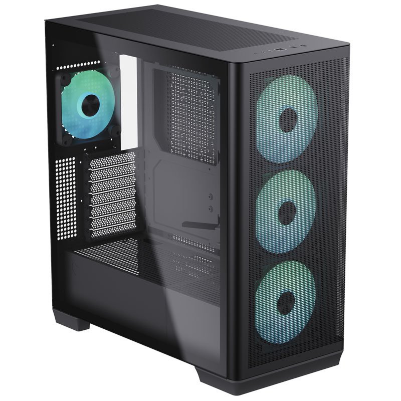 APNX C1 Midi-Tower ATX-Gehäuse, Tempered Glass - schwarz