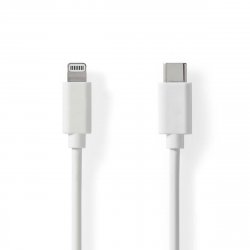 Nedis Lightning Kabel- USB 2.0 | Apple Lightning 8-Pin | USB-C™ Stecker | 480 Mbps | Vernickelt | 1.00 m | Rund | PVC